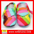2015 wholesale cute genuine leather baby moccasins smart kids shoes with girl
